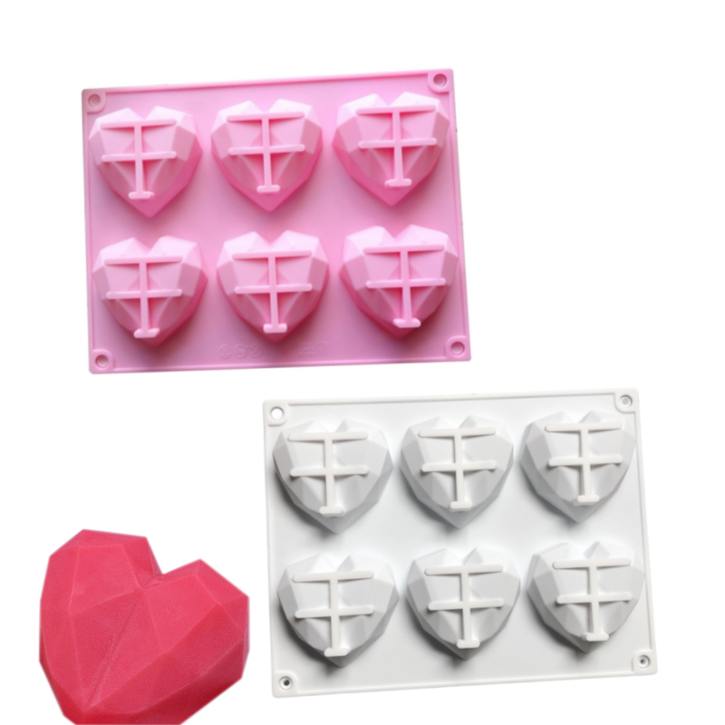 Kitchen Appliances Garage - 3D 6 Cavity Diamond Love Silicone