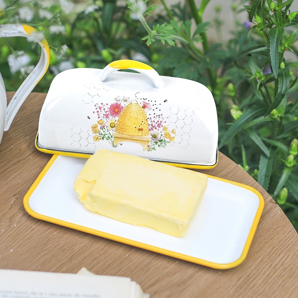 Kitchen Appliances Garage - Menschy Enamel Butter Dish Cheese Preservation