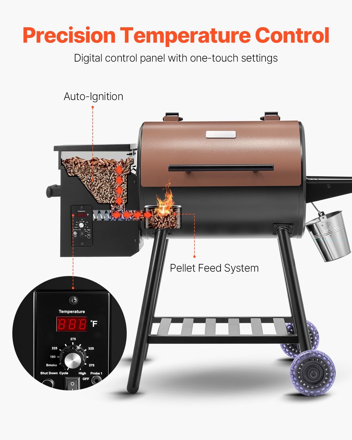 Wood Pellet Grill Smoker, 8 in - Electric Smoker Bbq recensione e prezzo