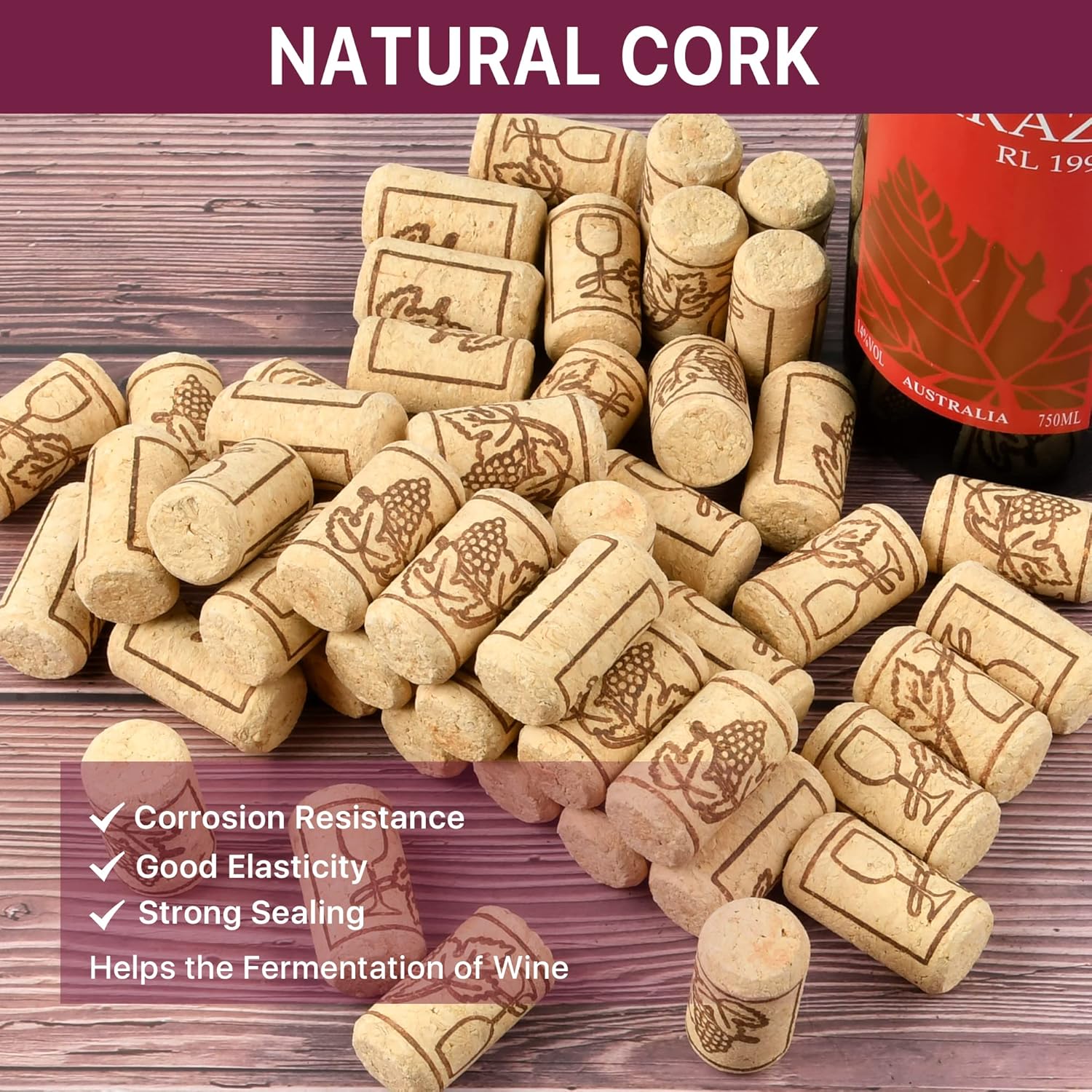 100pcs Wine Cork Stopper Natur - Kitchen Appliances Garage recensione e prezzo