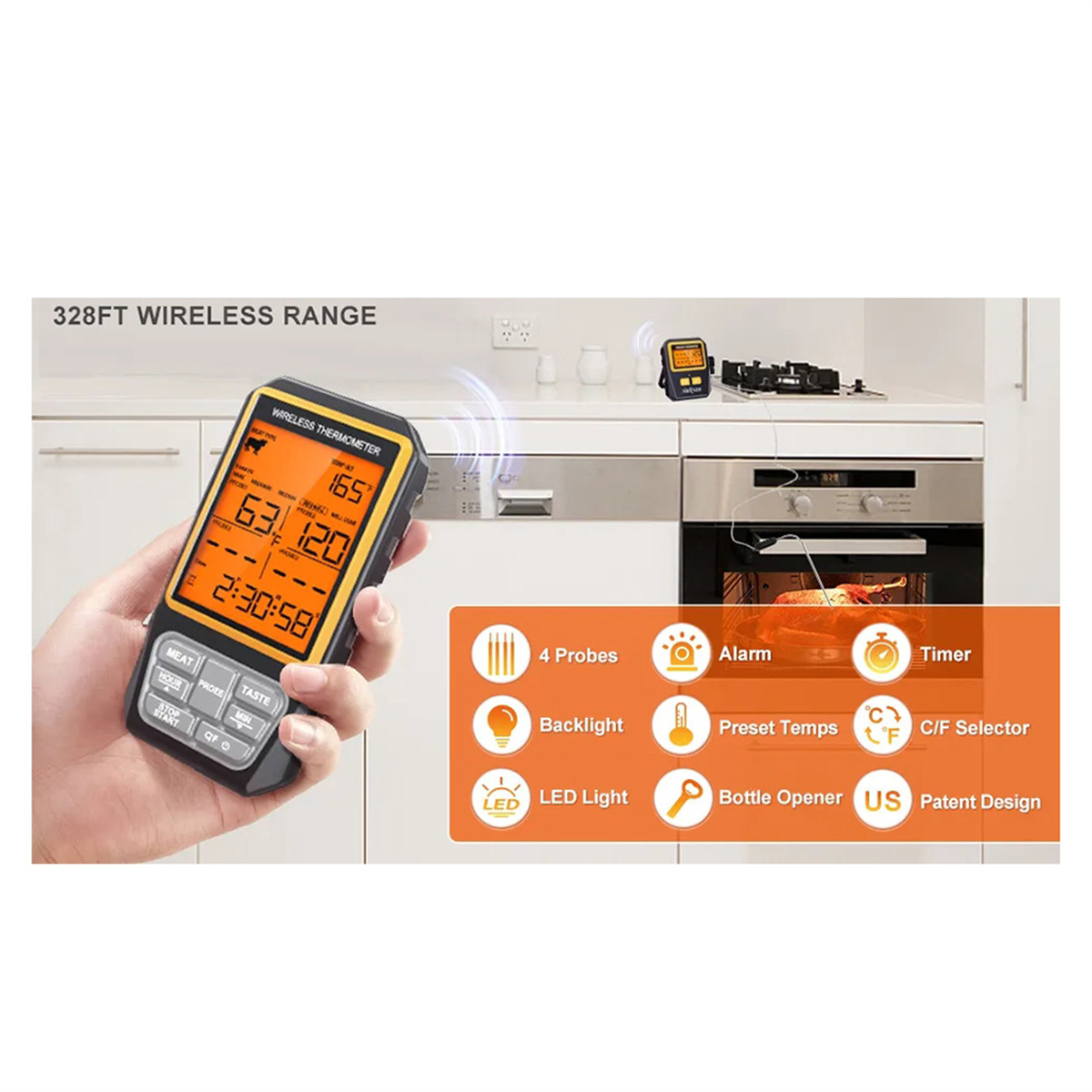 ABYC 328Ft Wireless Meat Therm - Electric Smoker Bbq recensione e prezzo