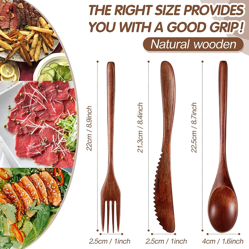 15/24Pcs Wooden Cutlery Set, W - Kitchen Appliances Combo recensione e prezzo