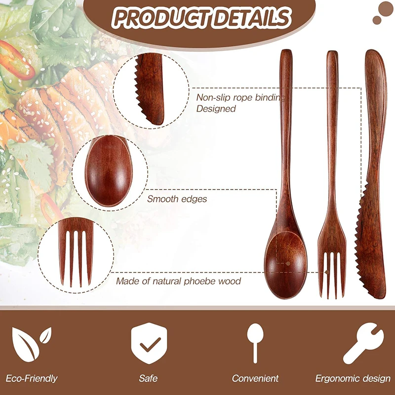 15/24Pcs Wooden Cutlery Set, W - Kitchen Appliances Combo recensione e prezzo